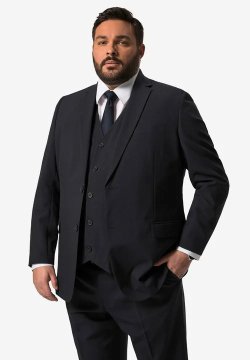 Plus Slim Fit Single Breasted Blazer - Black