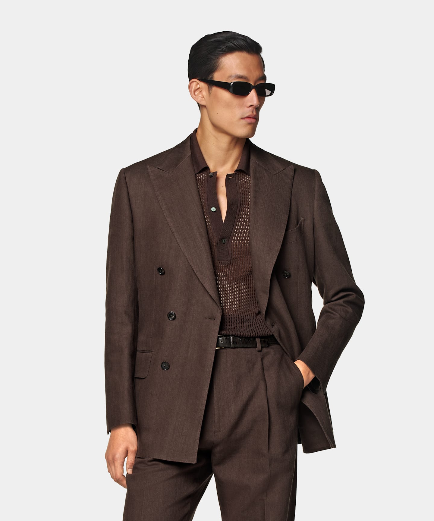 Brown Relaxed Fit Roma Suit