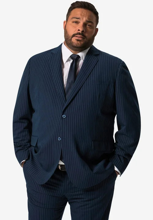Plus Slim Fit Single Breasted Blazer Navy