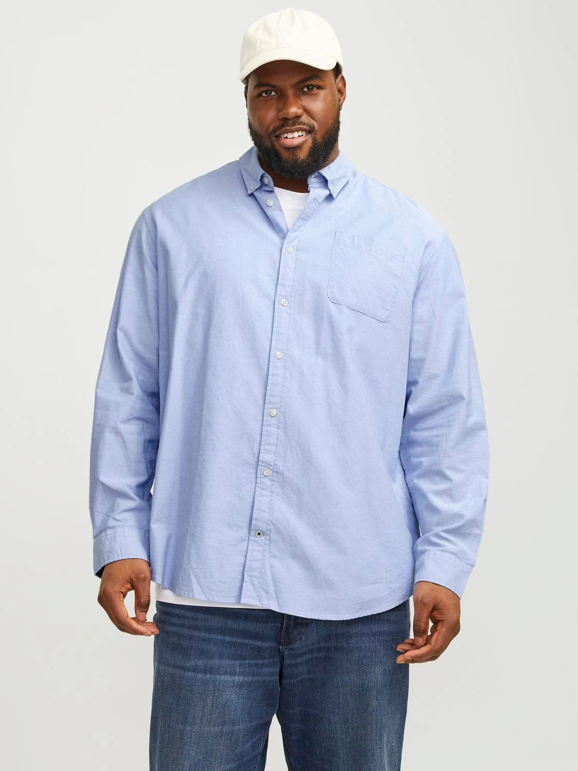 Plus Size Regular Fit Casual Shirt | Blue
